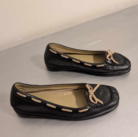 Aerosoles Jam Slip-on Linen Leather Black Ladies Flats Shoes 8M - Picture 8 of 16